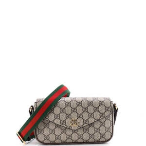 Gucci Mini Ophidia Envelope Flap Shoulder Bag GG Coated Canvas